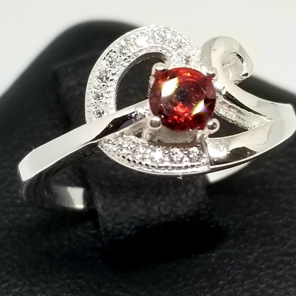 Natural Rhodolite Garnet Silver Ring - Picture 2 of 9